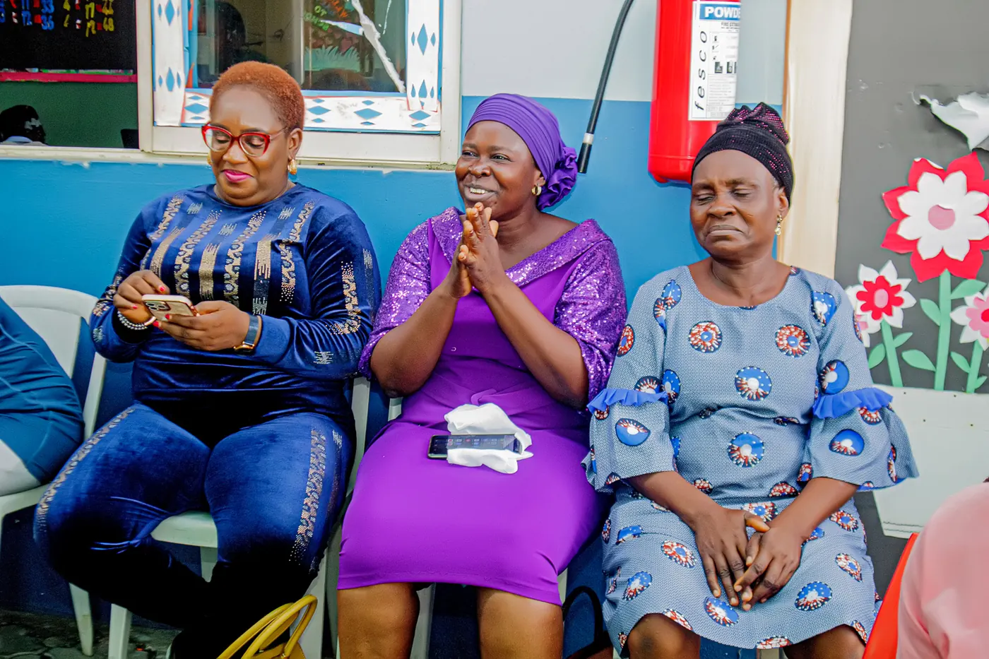 Mothers and grandmothers celebrating at Chasteville
